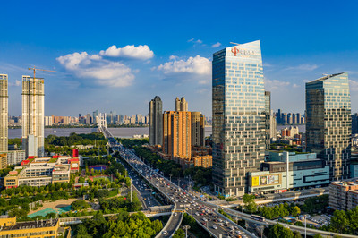 航拍武漢&middot;武漢天地&middot;黃浦路立交